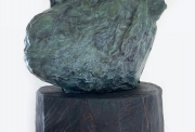 ROLAND COGNET, Tete de Bonobo, 2015, Bronze and Cendar